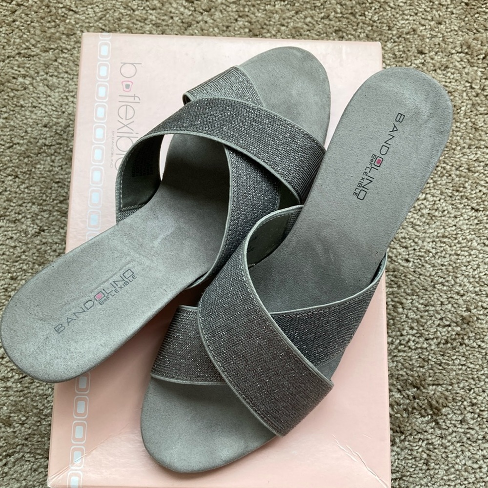 Barely worn Silver Bandolino wedges